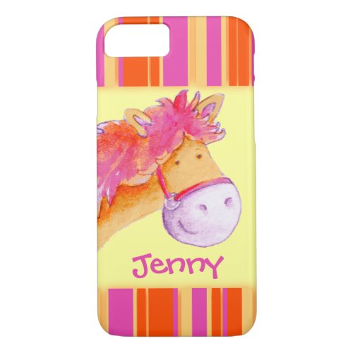 Kids girls named pony yellow iphone case