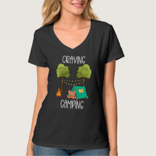 Kids Glamping Gear Tent Camping Bear Camper String T-Shirt