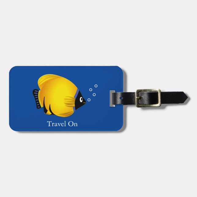 Kids Gold Fish Personalize Luggage Tag (Front Horizontal)