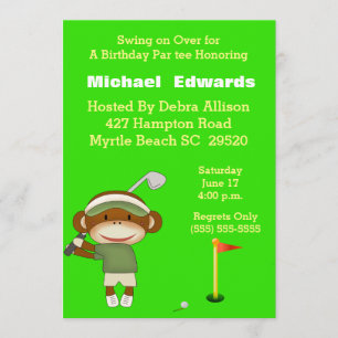 Kids Golf Birthday Invitations