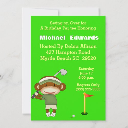 Kids Golf Birthday Invitations