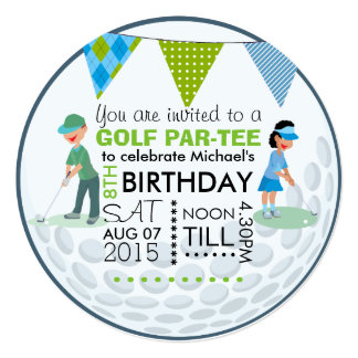 Kids Golf Theme Birthday Party Customize Add Photo Card