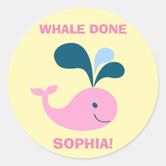 Kids Good Job Encouragement Reward Cute Pink Classic Round Sticker ...