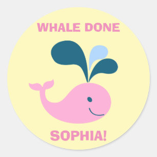 Kids Good Job Encouragement Reward Cute Pink Classic Round Sticker