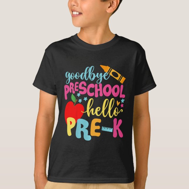 Kids Goodbye Preschool Back To School T-Shirt (Front)