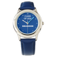Kids Grad Boys Blue Graduation Name School Watch
