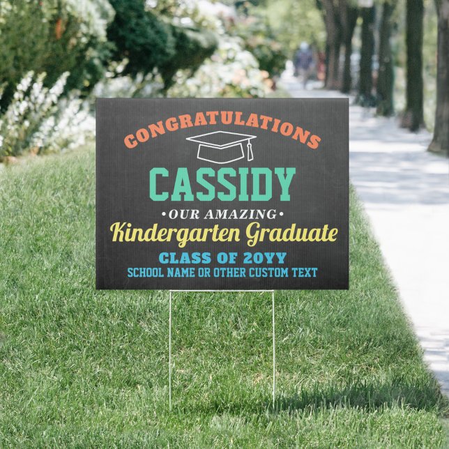 Kids Graduation Kindergarten & Preschool Cute Yard Sign (Creator Uploaded)