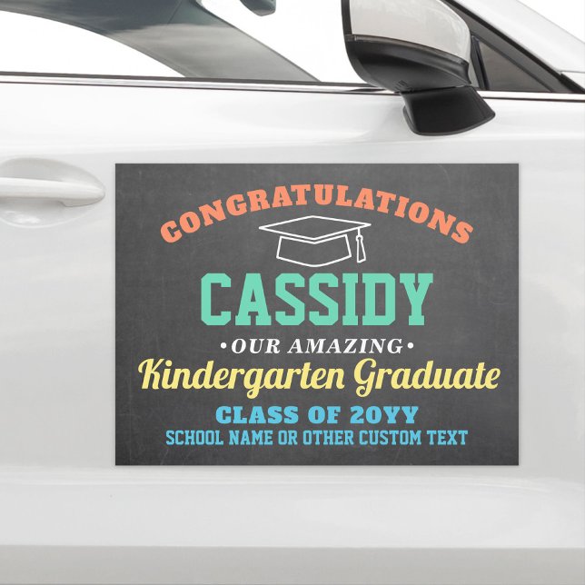 Kids Graduation Kindergarten & Preschool Parade Car Magnet (Creator Uploaded)