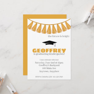 Kids Graduation Party Colorful Kindergarten Pre-K Invitation