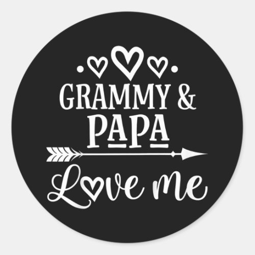 Kids Grammy and Papa Love Me Grandchild  Classic Round Sticker