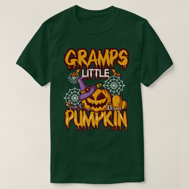 Kids Gramps Little Pumpkin Grandchild Halloween Ja T-Shirt (Design Front)