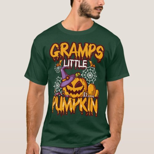 Kids Gramps Little Pumpkin Grandchild Halloween Ja T_Shirt