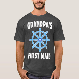 Kids Grandpas First Mate Grandson Sailing T-Shirt