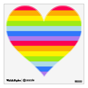 Kids graphic rainbow heart wall decal stickers