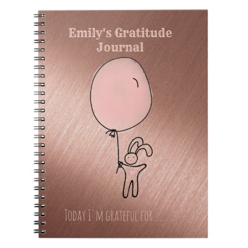 Kids Gratitude Journal Personalized Rose Gold Pink