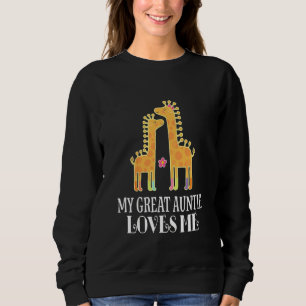 Kids Great Aunt My Great Auntie Loves Me Giraffe Sweatshirt