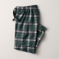 Kids Green and White Flannel Pajama Pants
