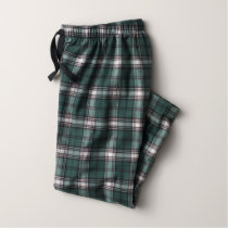 Flannel Green & White Mens's Pajama Pants, Zazzle