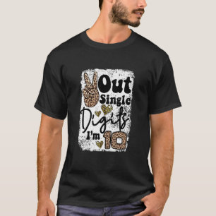 Kids Groovy 10th Birthday Kids Peace Out Single Di T-Shirt