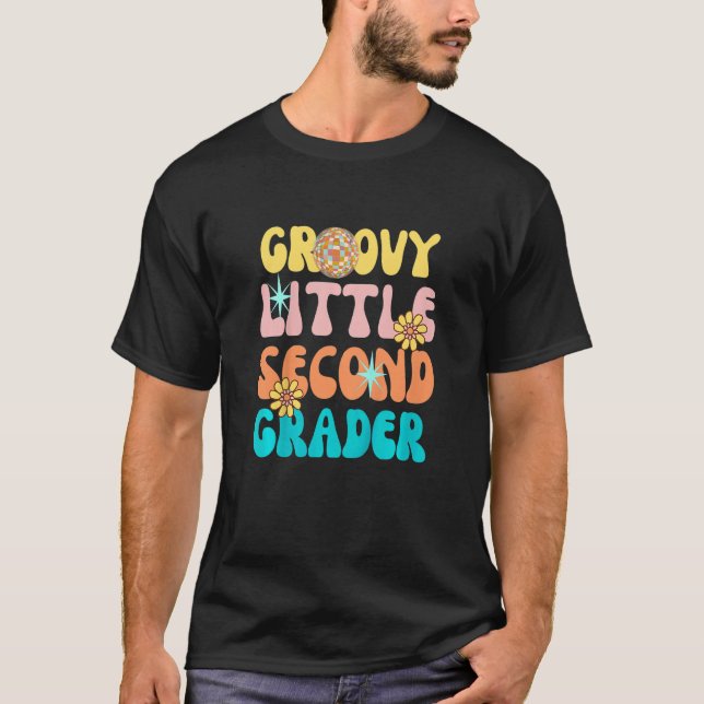 Kids Groovy Little Second Grader Back To School 2n T-Shirt (Front)