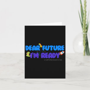 Kids Groovy Motivated Quote, I'm Ready For 1st Day Card