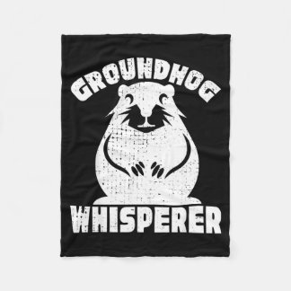Kids Groundhog Day Boy Girl Cute Marmota Woodchuck Fleece Blanket