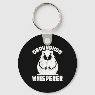 Kids Groundhog Day Boy Girl Cute Marmota Woodchuck Keychain