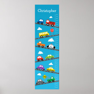 Kids Growth Chart - Cars and Trucks