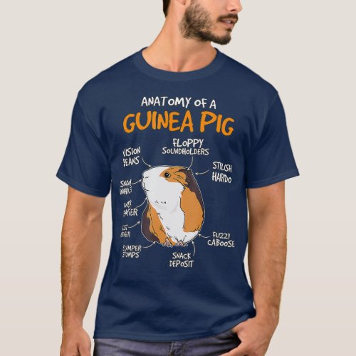 Kids Guinea Pig Gift Cavy Stuff Anatomy Of A Pig T_Shirt