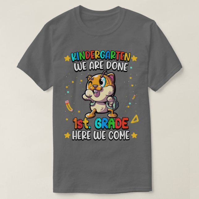 Kids Guinea Pig Kindergarten We Done 1st Grade Her T-Shirt (Design Front)
