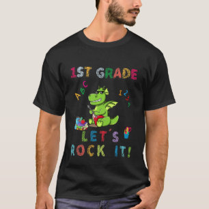 Kids Guitar Dragon Starts In School First Grade He T-Shirt