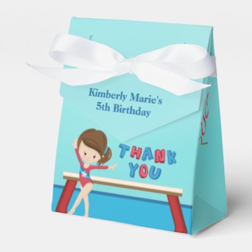 Kids Gymnastics Cute Gymnast Girls Birthday Party Favor Boxes