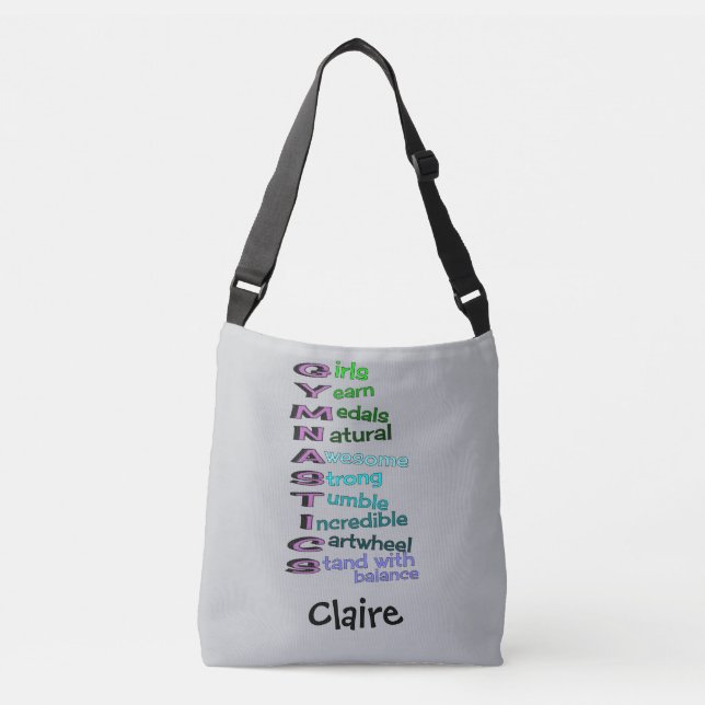 Kids Gymnastics Personalized Crossbody Bag (Front)
