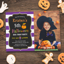 Kids Halloween Birthday Costume Party Photo Invitation