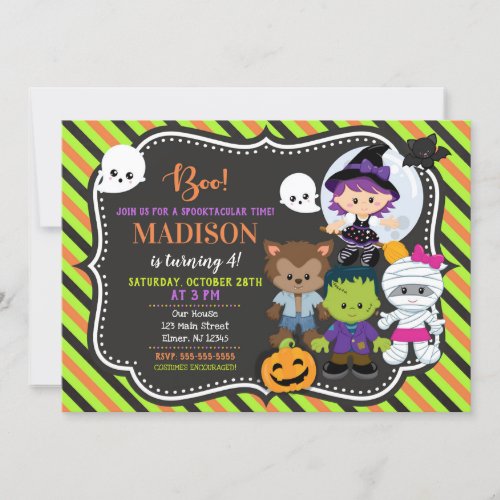 Kids Halloween Birthday Invitation
