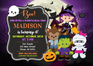 kids halloween invitations zazzle