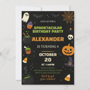 Kids Halloween Birthday Invitation