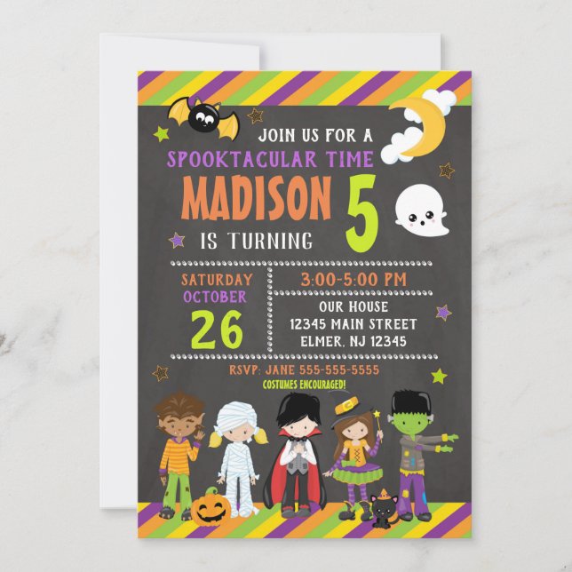 Kids Halloween Birthday Invitation (Front)