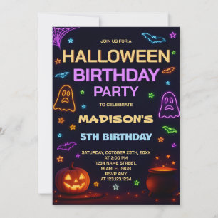 Kids Halloween Birthday Invitation Boo Bash
