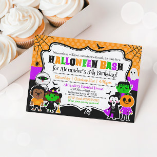 Kids Halloween birthday invitation Costume Party
