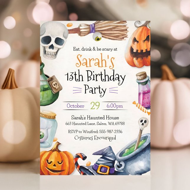 Kids Halloween Birthday Invitation, Costume Party Invitation (Creator Uploaded)