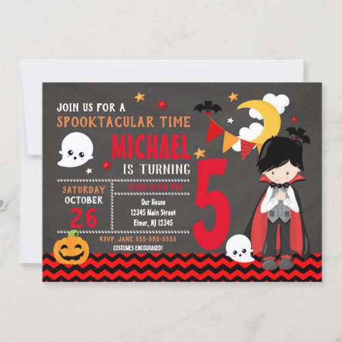 Kids Halloween Birthday Invitation _ Vampire Party