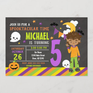 Kids Halloween Birthday Invitation - Werewolf Boy