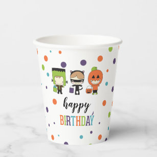 Kids Halloween Birthday Party Colorful Paper Cups
