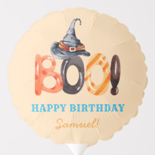 Kids' Halloween Birthday White Balloon