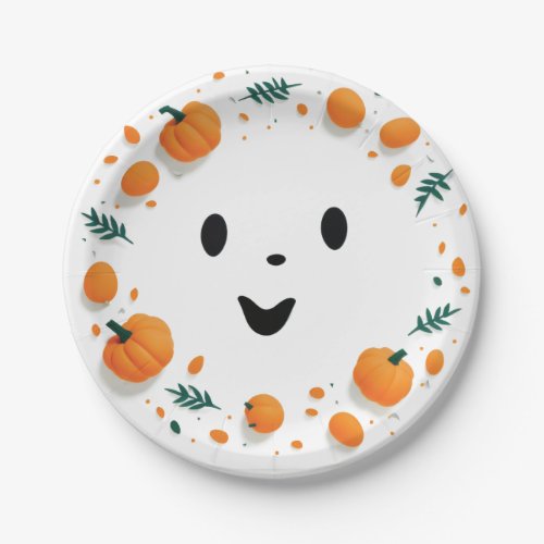 Kids Halloween Boo Ghost  Paper Plates