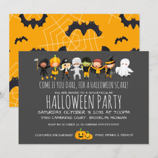 Kids Halloween Celebration Costume Party Invitation