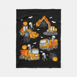 Kids Halloween Construction Trucks Costume Toddler Fleece Blanket