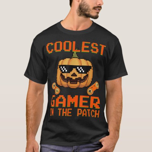 Kids Halloween Coolest Gamer In The Patch Boys Gir T_Shirt