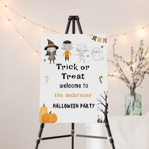 Kids Halloween Costume Birthday Welcome Sign